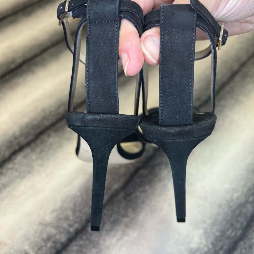 { Jimmy Choo } Minny 85 mm Black Suede Sandals Heels - Picture 4 of 12